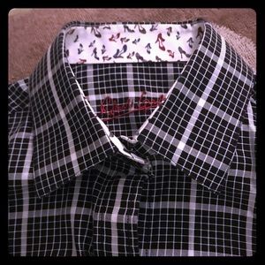 Black and white button down